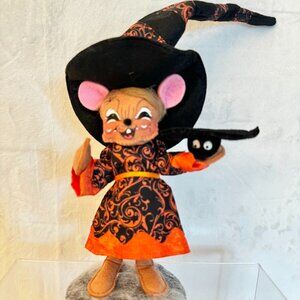 Annalee Mouse Doll 6" Halloween 2017 Swirl Witch with Bat